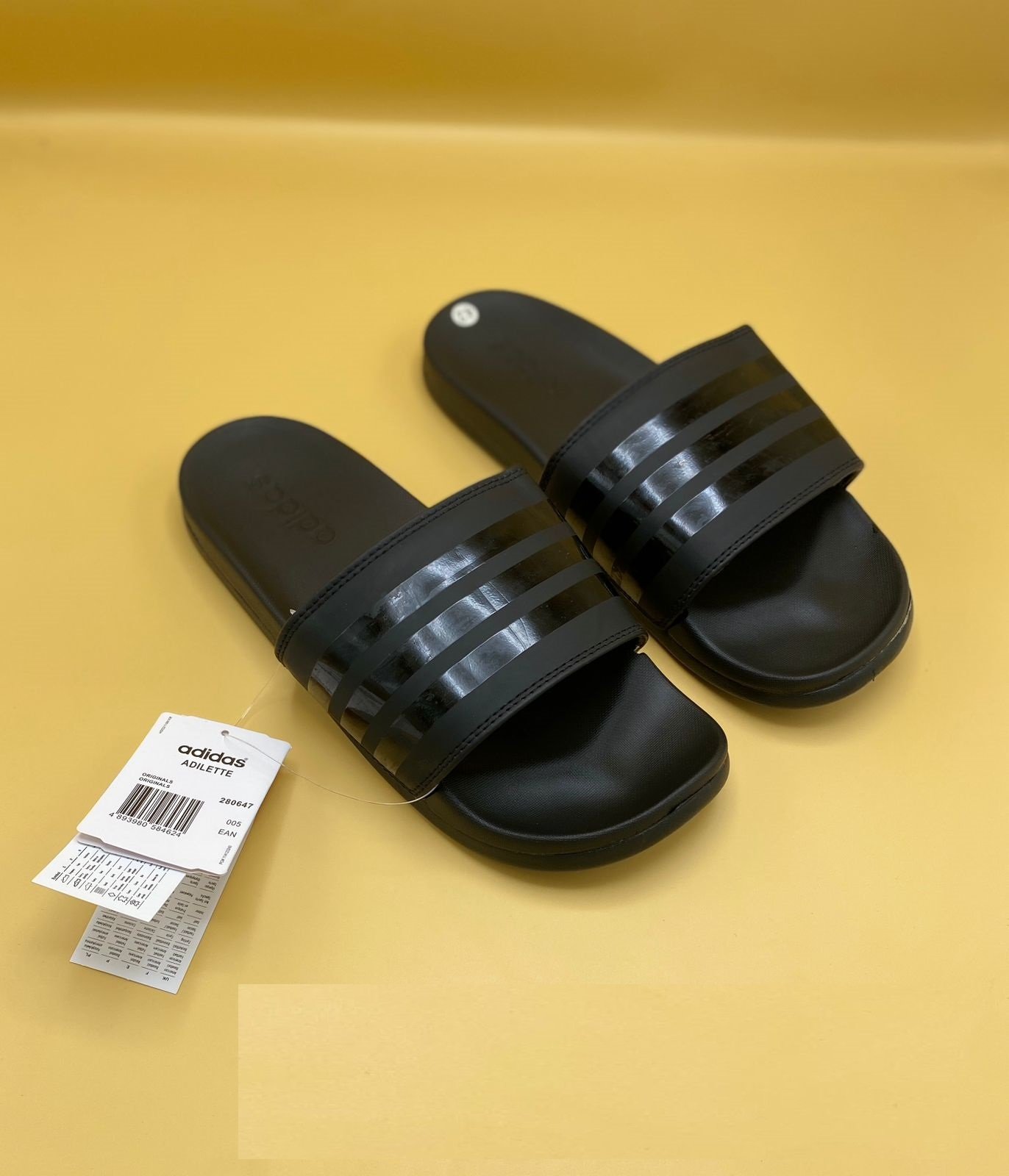 Classic Triple Stripe Black Slides – Premium Edition