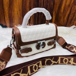 Geometric Quilted Satchel Bag