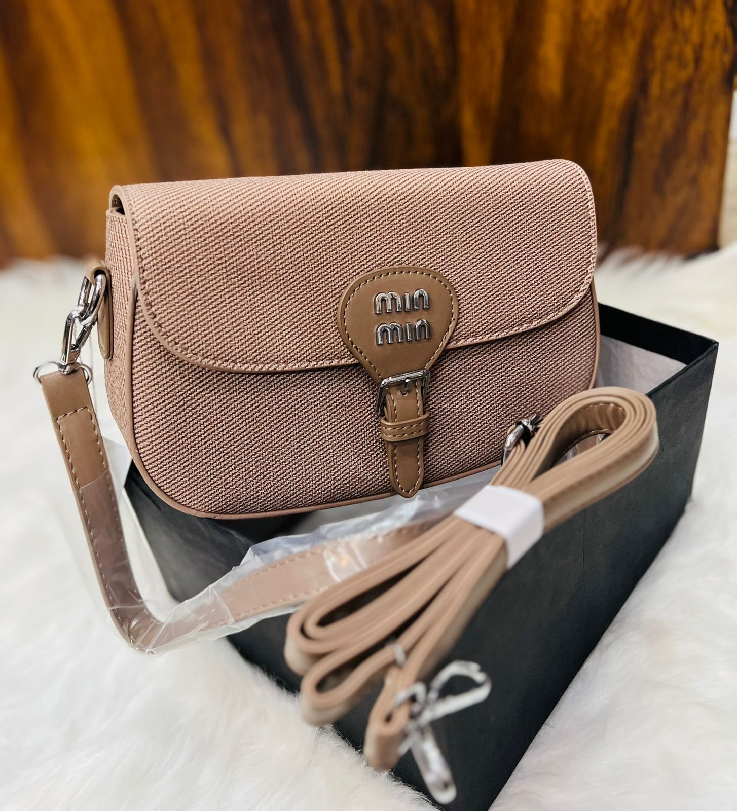 Pebbled Faux Leather Crescent Hobo