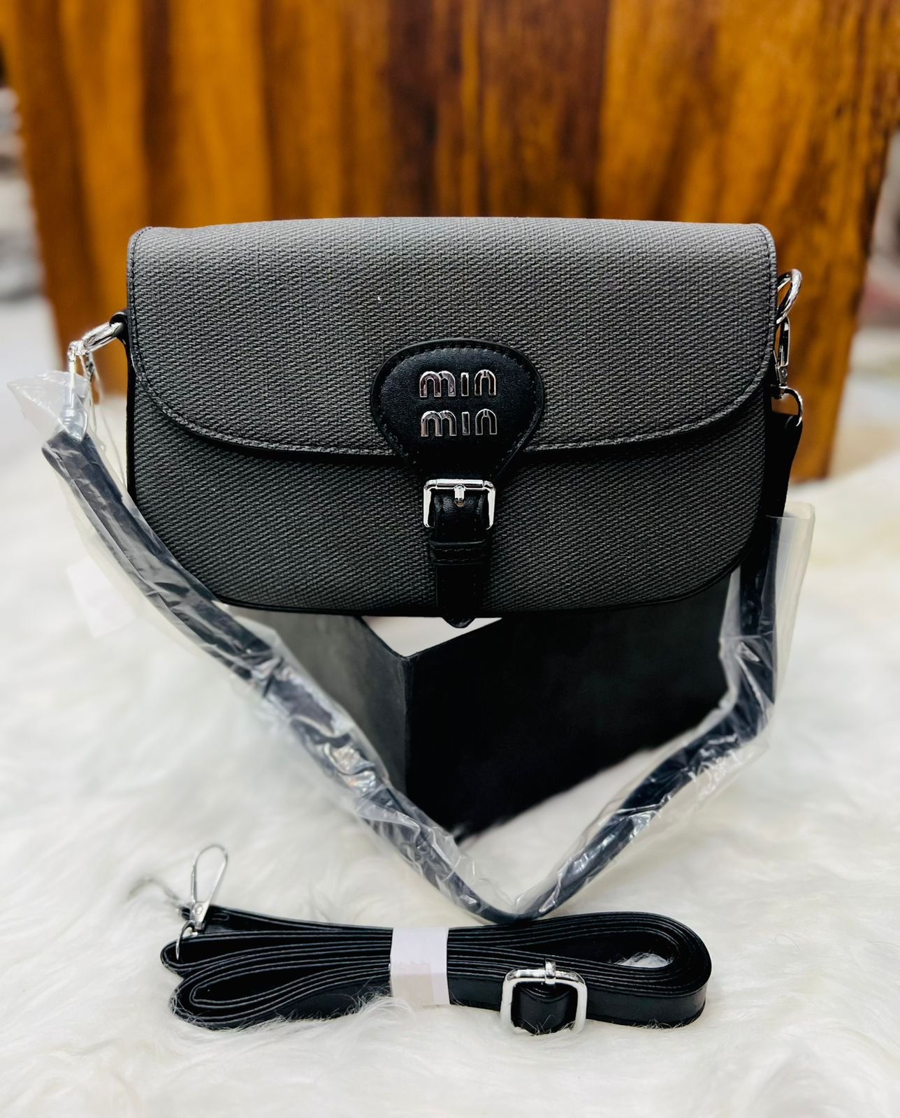 Pebbled Faux Leather Crescent Hobo