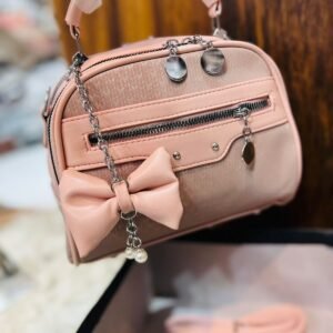 Bow-Accent Multi-Zip Handbag