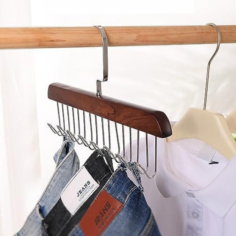 Solid Wood Multi- Functional Hanger (pack 2  )
