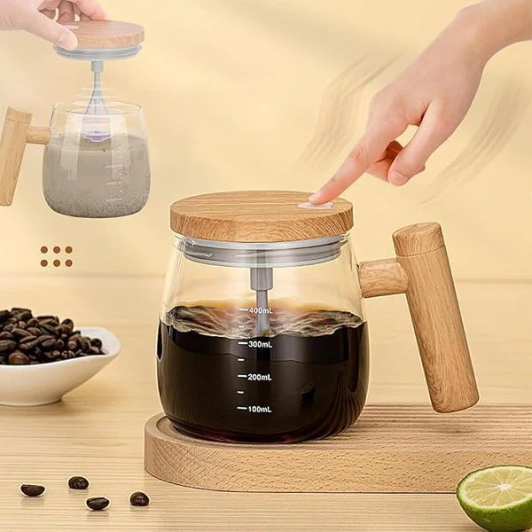 400ml Rechargeable Self-Stirring Glass Mug