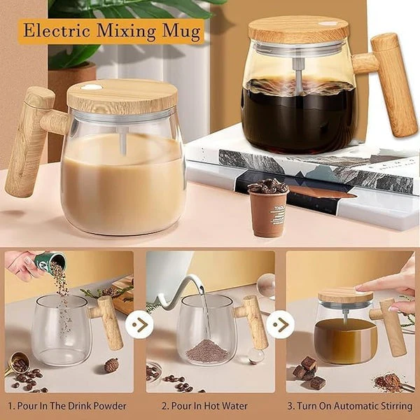 400ml Rechargeable Self-Stirring Glass Mug