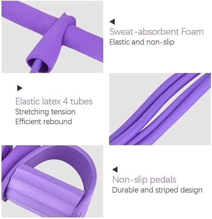 Powerful 4-Tube Pedal Resistance Band Set