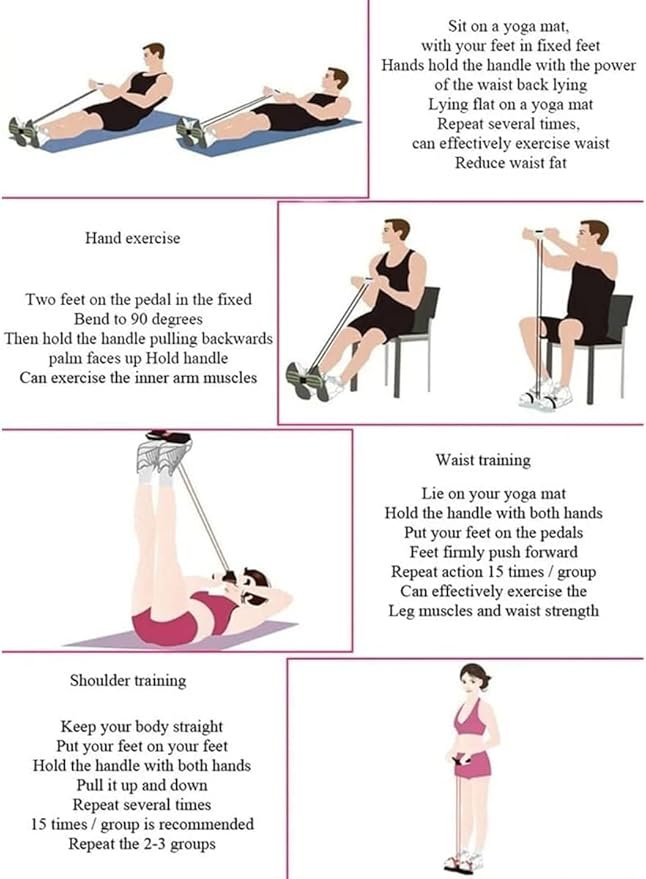 Powerful 4-Tube Pedal Resistance Band Set