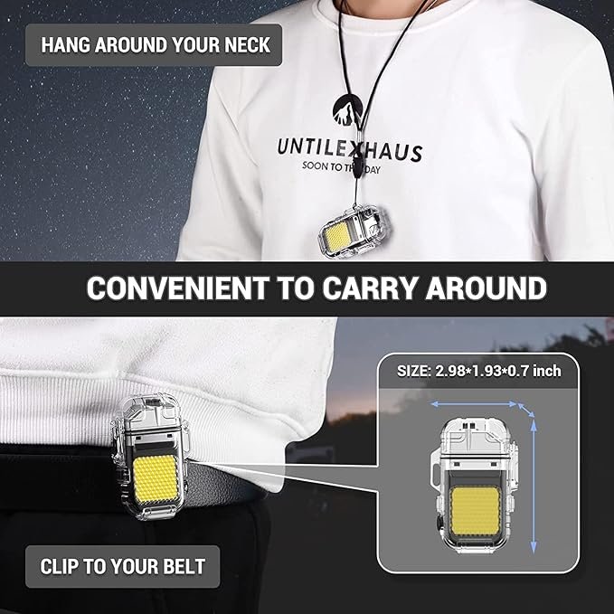 2-in-1 Dual Arc Plasma Lighter & COB Flashlight