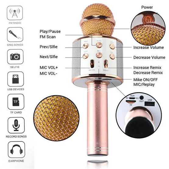 WS-858 Wireless Karaoke Microphone