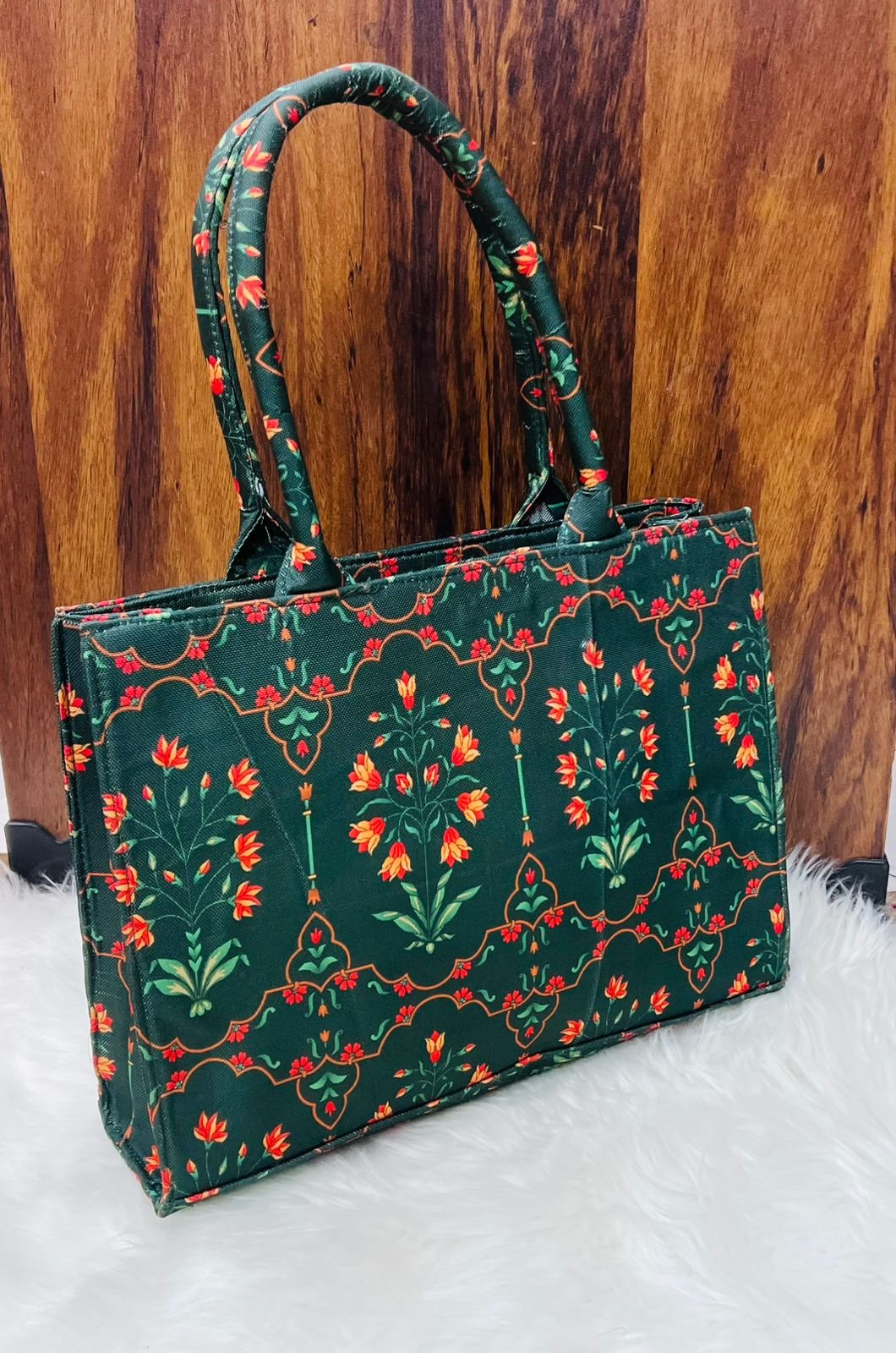 Scalloped-Edge Satchel Bag