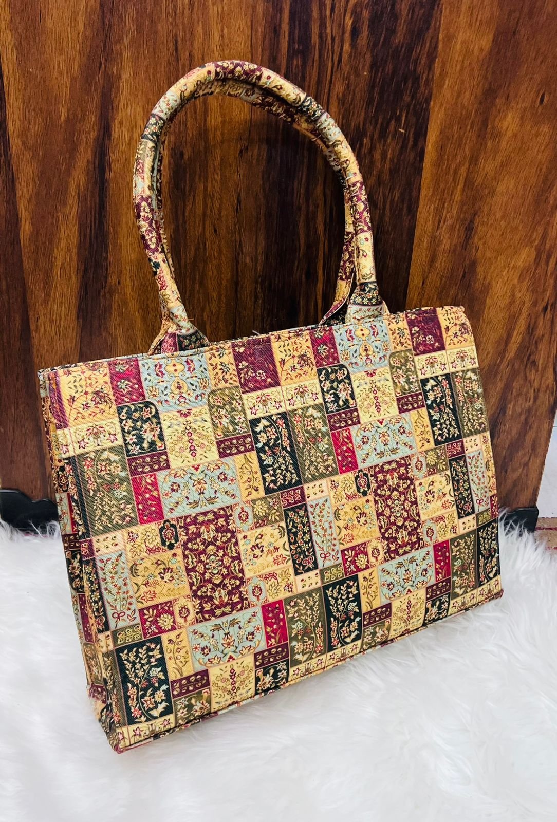 Scalloped-Edge Satchel Bag