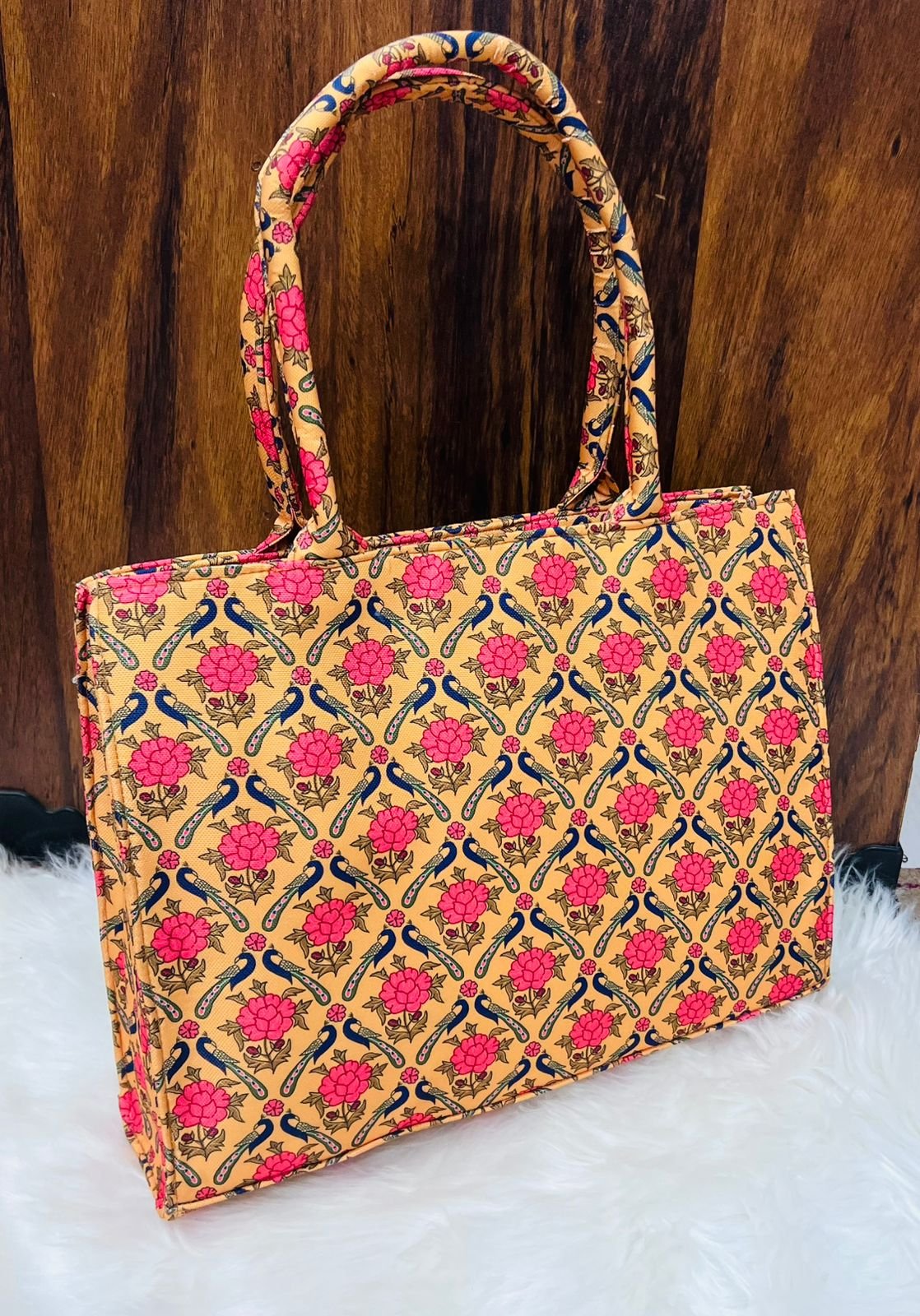 Scalloped-Edge Satchel Bag