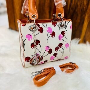 Gold-Emblem Satchel Bag