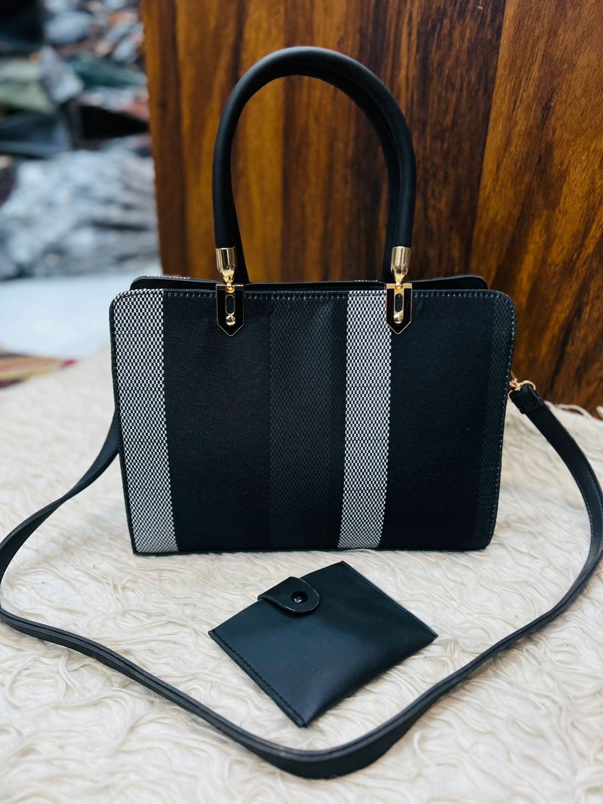 Scarf-Handle Flap Bag