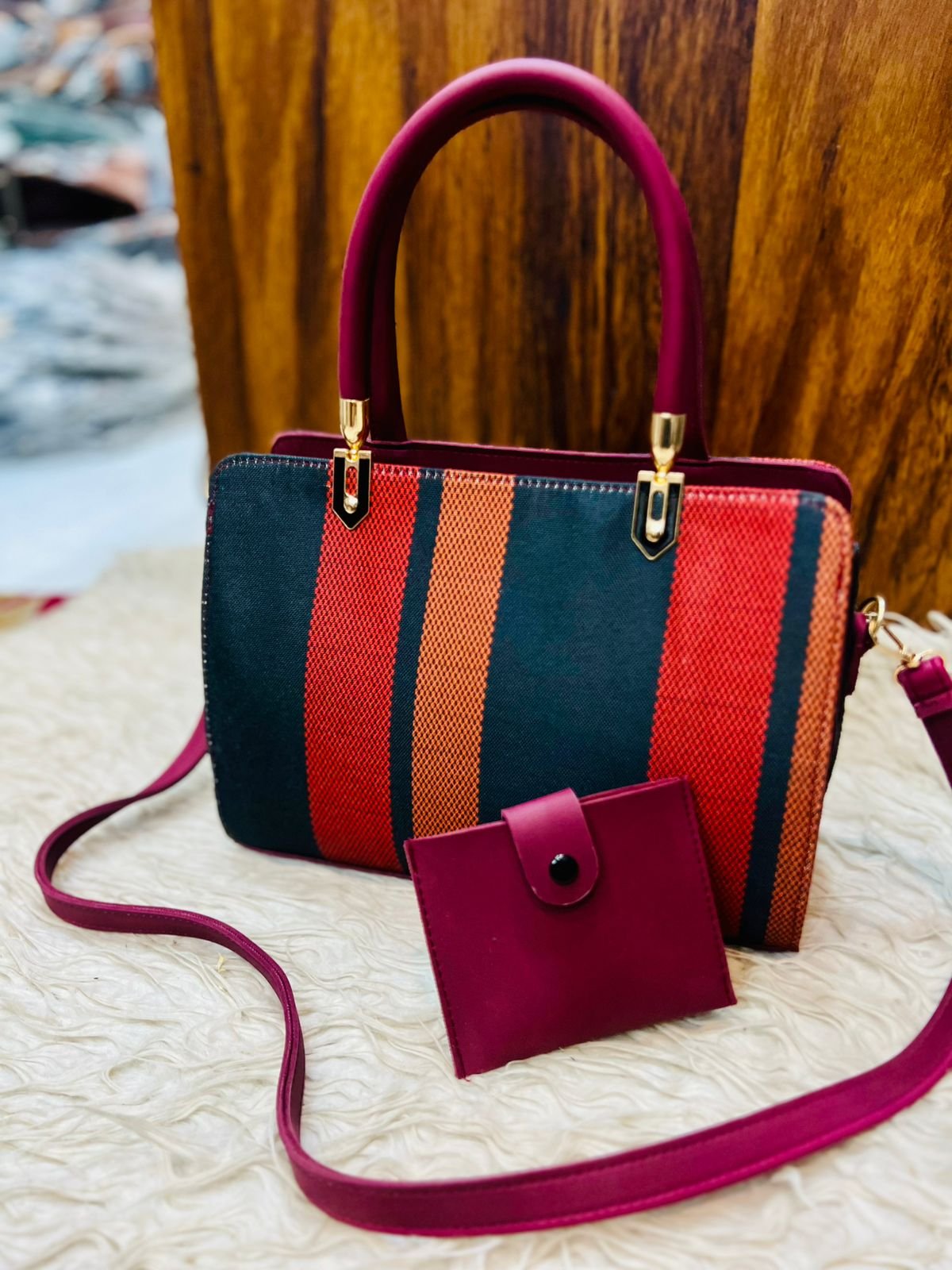 Scarf-Handle Flap Bag