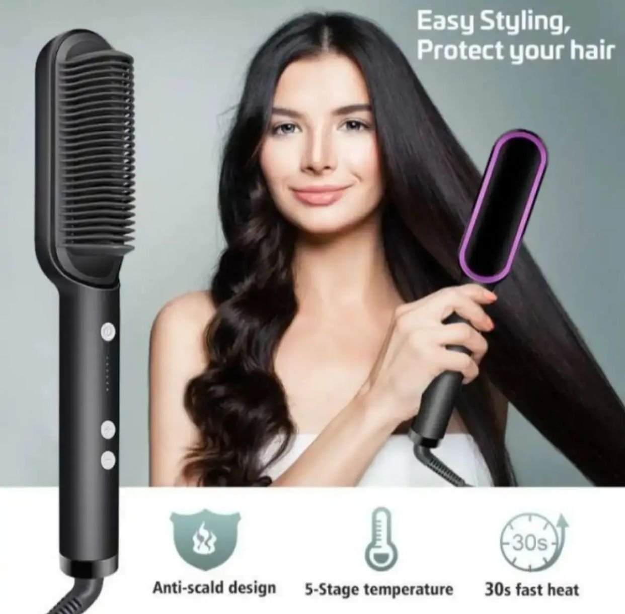 Professional 909 Hair Straightener Brush