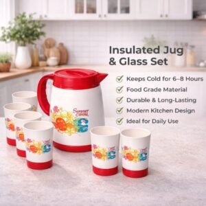 7-Piece Premium Glass Jug & Tumbler Set