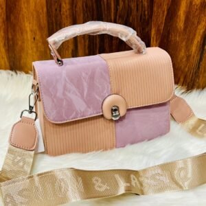 Signature Dual-Pattern Structured Handbag