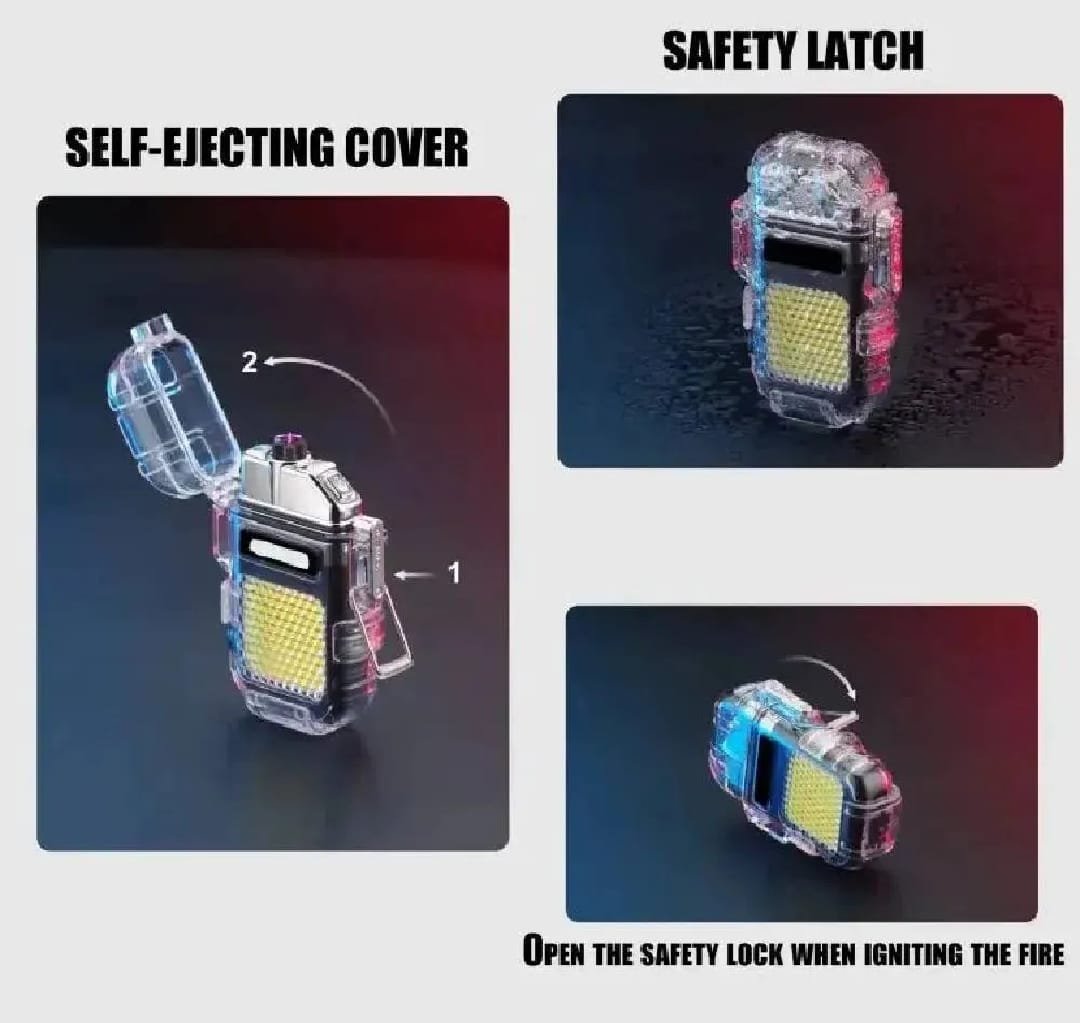2-in-1 Dual Arc Plasma Lighter & COB Flashlight