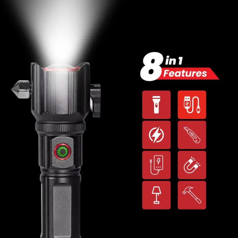 4-in-1 Emergency Safety Hammer Flashlight