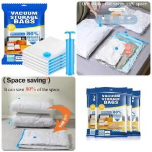 5-Piece Vacuum Storage Bag Set with Suction Pump