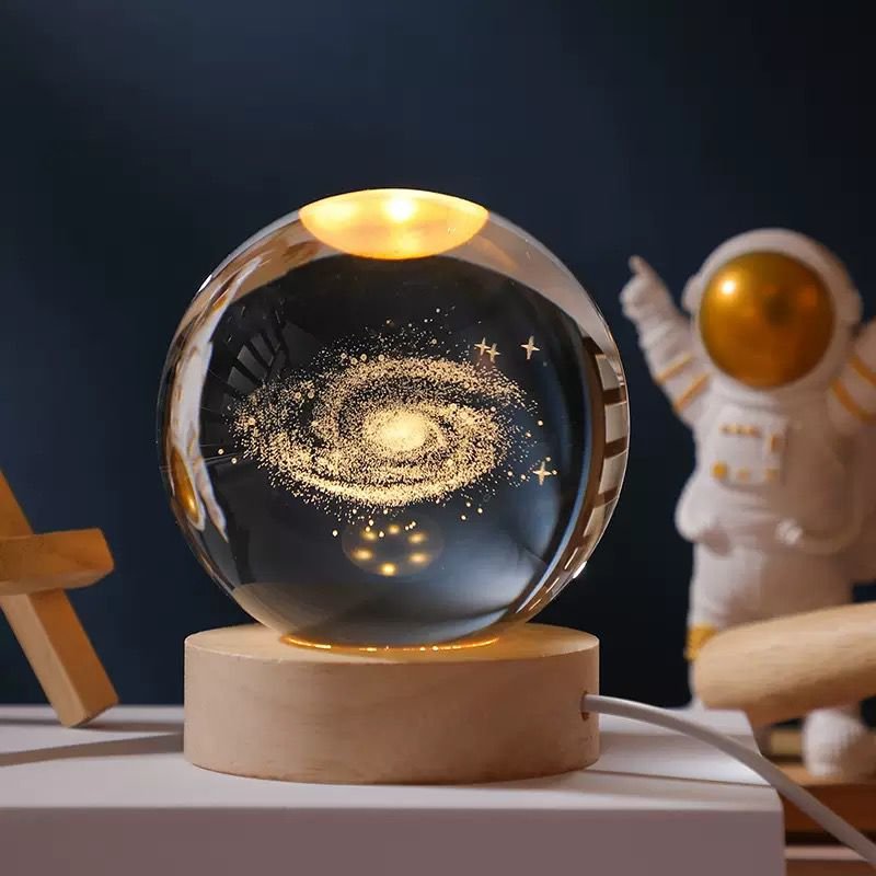 3D Galaxy Crystal Ball LED Night Light