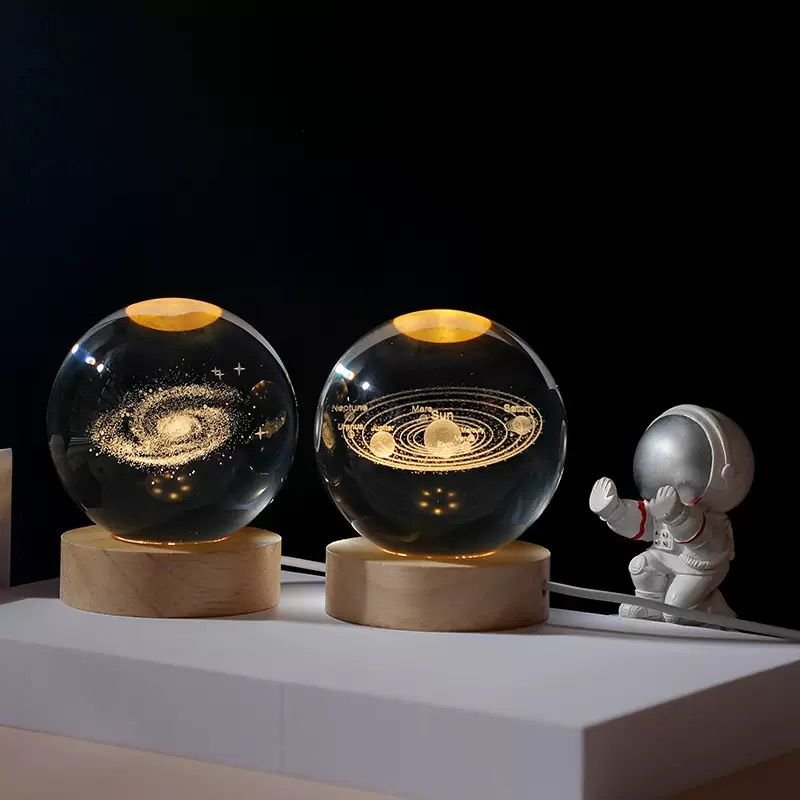 3D Galaxy Crystal Ball LED Night Light