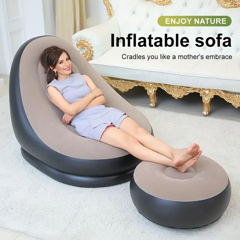 Luxury Inflatable Lounge Chair & Ottoman Set